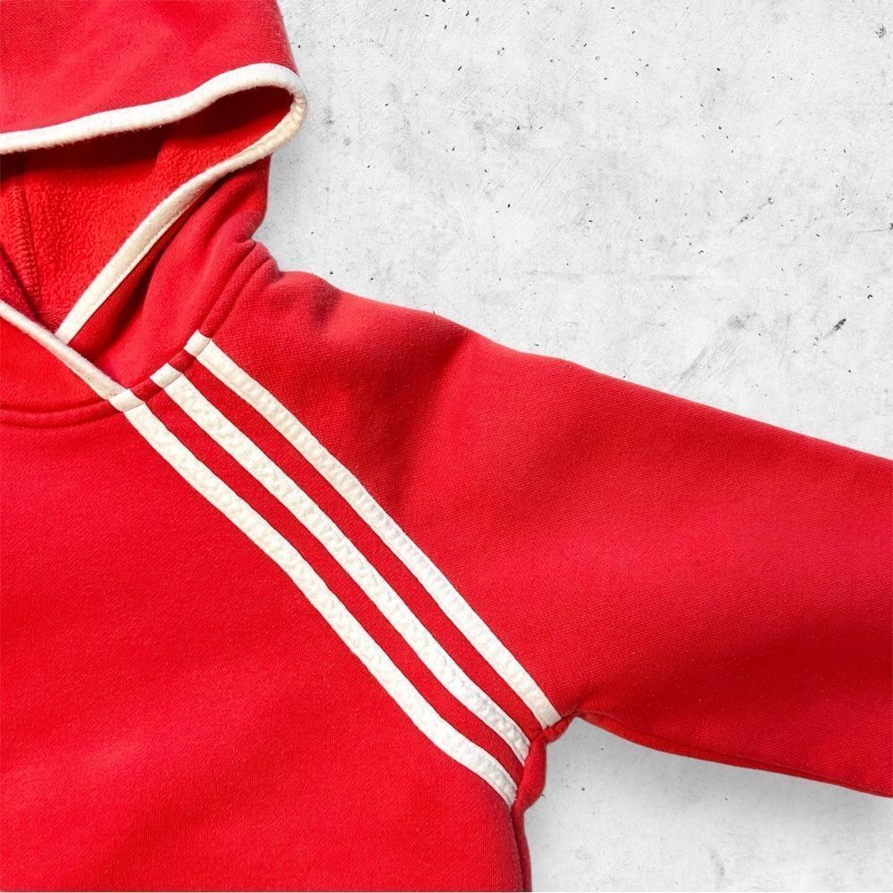 Vtg Y2K adidas 3 Stripes Hoodie Sweatshirt, Soft Logo Salmon Peach, Workout, S - Picture 3 of 6